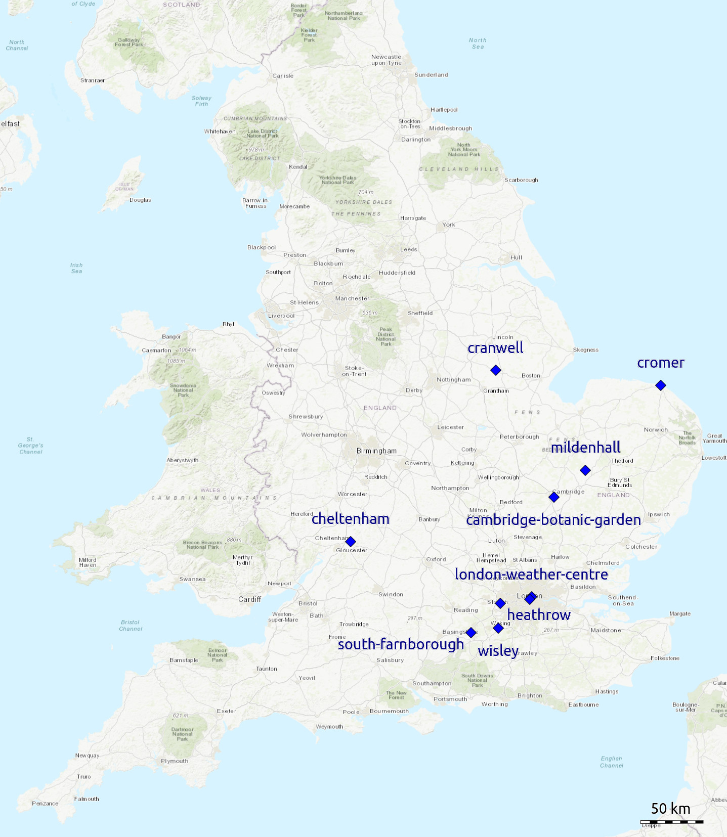 Map of stations with the most HDSFs